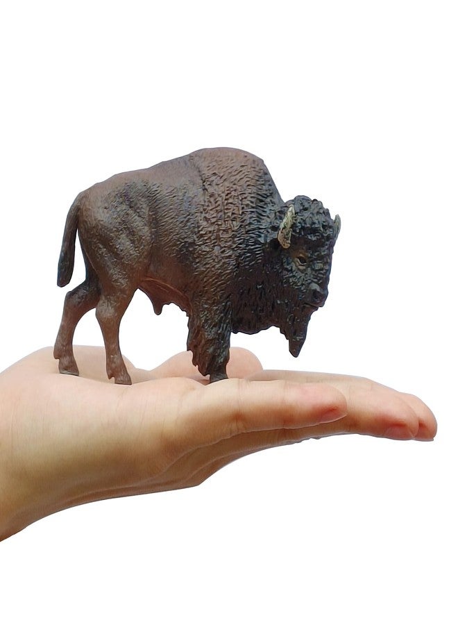 EOIVSH North American Bison Figurine,Realistic Bull Figure, Fun Wildlife Play Animal Toy for Boys,Girls & Kids - Image 4